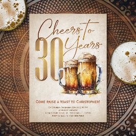 Invitación Alegres y cervezas Mens Gracioso cumpleaños número