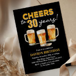 Invitación Alegres y cervezas Mens Gracioso cumpleaños número<br><div class="desc">Invitación de cumpleaños número 30 a los hombres de las cervezas y las ovejas</div>