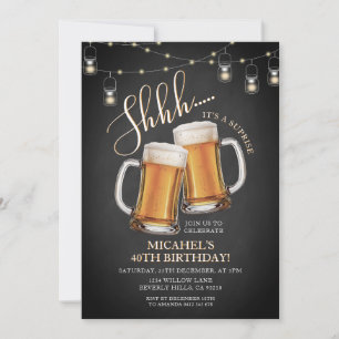 Invitación Alegres y cervezas sorprenden a adultos 40 años Fi