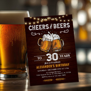 Invitación Alegres y cervezas sorpresa cumpleaños número 30