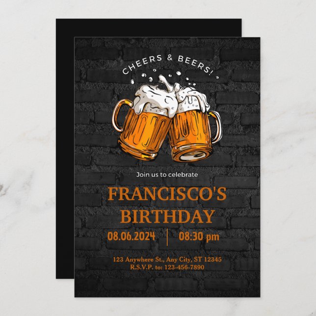 Invitación Alegres y osos Cumpleaños (Anverso / Reverso)