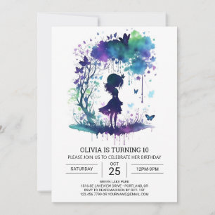Invitación Alegría de cumpleaños de la princesa fantástica Fa