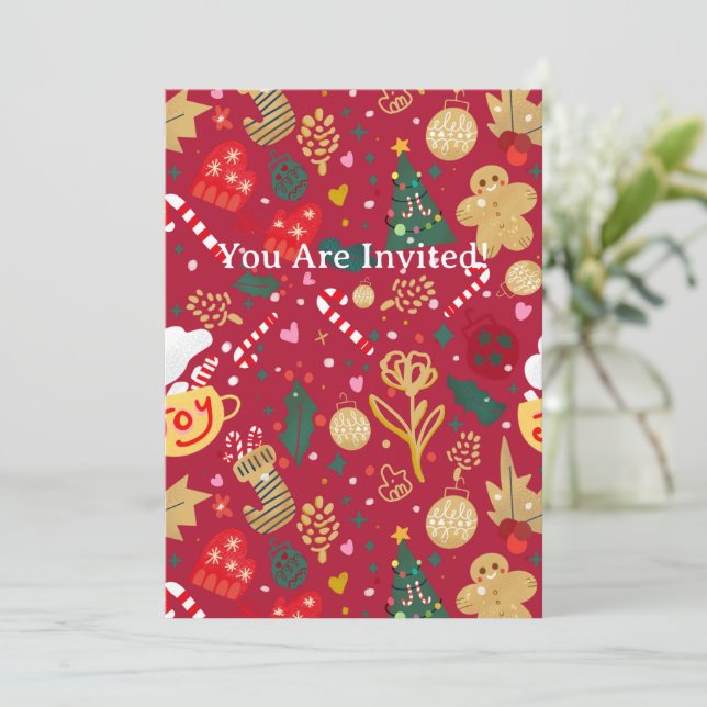 Invitación Alegría de los navidades (Anverso de pie)