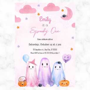 Invitación Alegría de un Chica en Halloween cualquier año