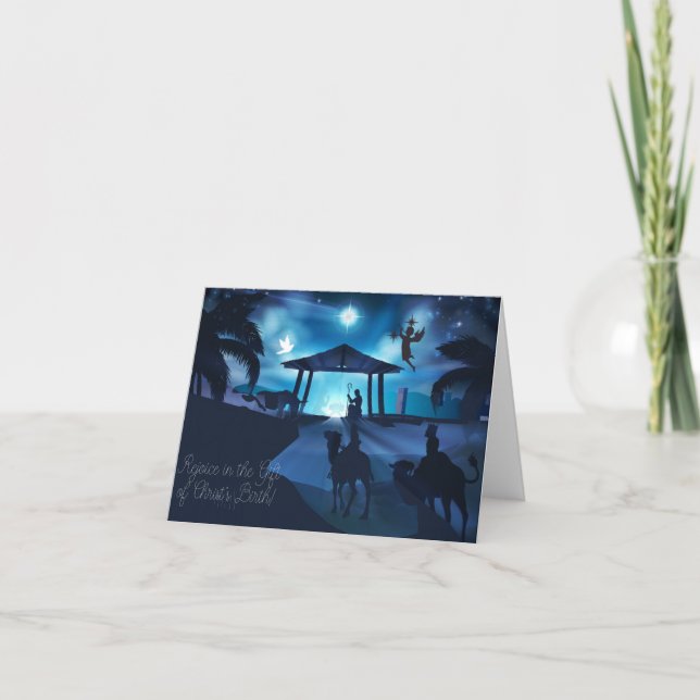 Invitación Alegría en el regalo del nacimiento de Cristo (Anverso)