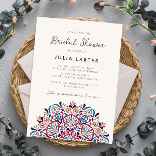 Invitación Alegría Floral Vibrante Mandala Fiesta de Despedid