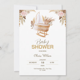 Invitación Alegría floreciente: Baby Shower acuarela floral