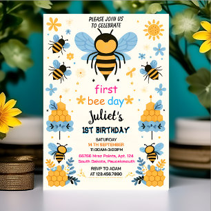 Invitación alegría primavera margarita amarillo primer día de