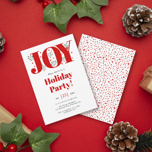 Invitación Alegría roja con foto de Navidades de bayas