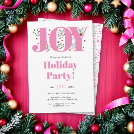 Invitación Alegría rosa con Navidades de bayas