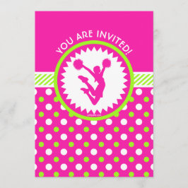 Invitación Alegría/rosa personalizados de Pom - lunares