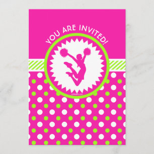 Invitación Alegría/rosa personalizados de Pom - lunares