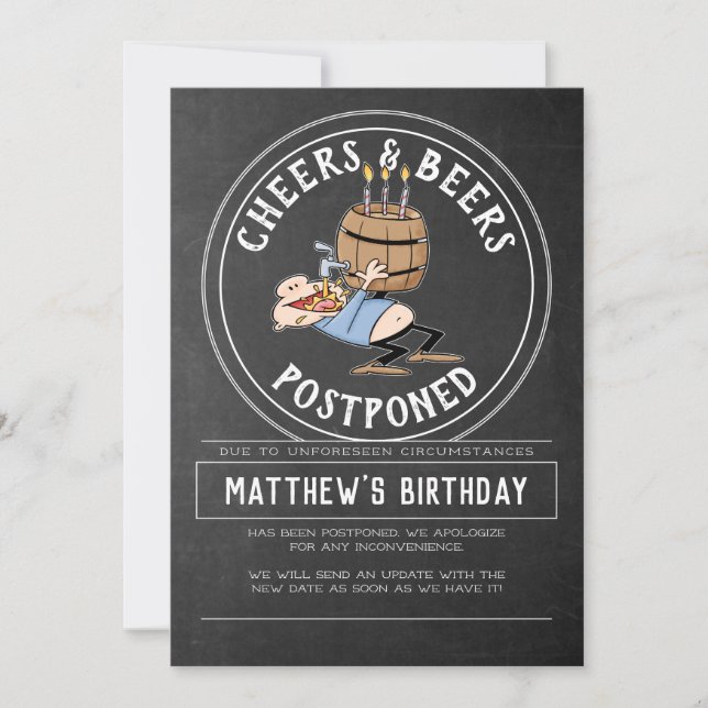 Invitación Alegría Y Cancelación Del Cumpleaños De Las Cervez (Anverso)