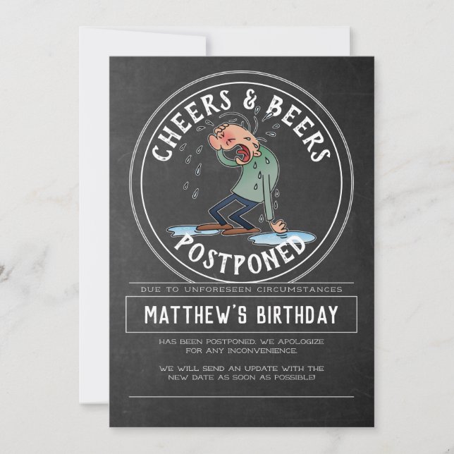 Invitación Alegría Y Cancelación Del Cumpleaños De Las Cervez (Anverso)