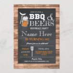 Invitación Alegría y cerveza BBQ Fiesta de cumpleaños CUALQUI<br><div class="desc">Alegría rústica y fiesta de cumpleaños de las cervezas invitan al diseño. Perfecto para cualquier fiesta de cumpleaños. SIMPLEMENTE CAMBIE EL TEXTO PARA QUE SE ADAPTE A SU FIESTA. Se incluye copia de seguridad</div>