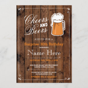 Invitación Alegría y cerveza fiesta de cumpleaños a cualquier