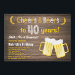 Invitación Alegría y cerveza rusa 40 cumpleaños<br><div class="desc">Alegría y cerveza rústica por 40 cumpleaños. Cumpleaños de adultos. Cumpleaños de la cerveza para los hombres. Fondo blanco y negro de cartón.
Para más personalización,  haga clic en el botón "Personalizar" y utilice nuestra herramienta de diseño para modificar esta plantilla.</div>