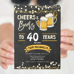 Invitación Alegría y cumpleaños de las cervezas en el tablero<br><div class="desc">Invitación de cumpleaños para adultos,  40º cumpleaños</div>