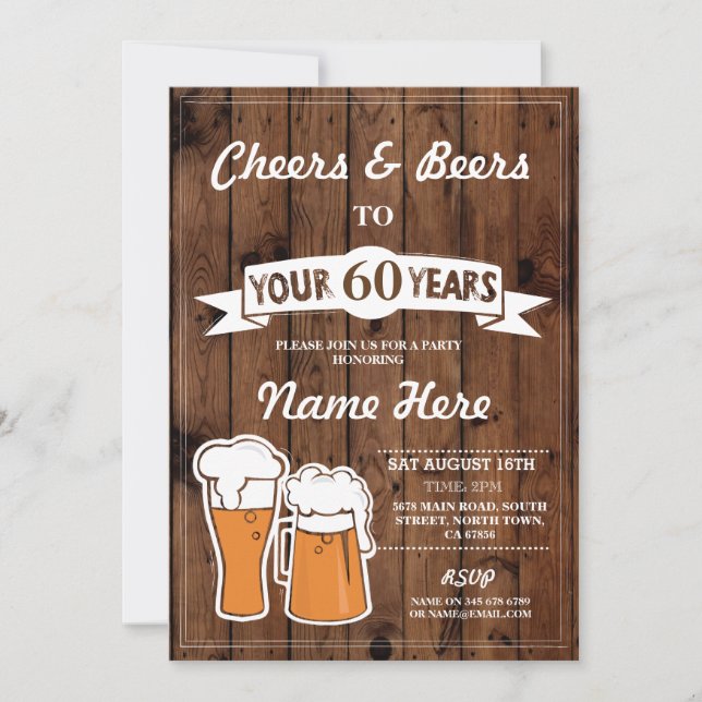 Invitación Alegrías a 60 años del cumpleaños 50.o de la (Anverso)