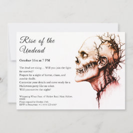 Invitación Alerta de fiesta de Halloween Apocalipsis Zombie I
