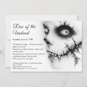Invitación Alerta de fiesta de Halloween de apocalipsis zombi