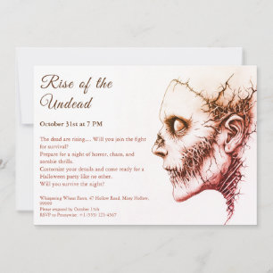 Invitación Alerta de fiesta de Halloween de apocalipsis zombi