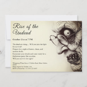 Invitación Alerta de fiesta de Halloween de apocalipsis zombi