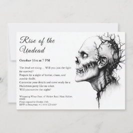 Invitación Alerta de fiesta de Halloween de apocalipsis zombi