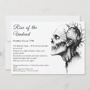 Invitación Alerta de fiesta de Halloween de apocalipsis zombi
