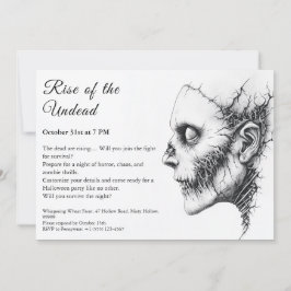 Invitación Alerta de fiesta de Halloween de apocalipsis zombi
