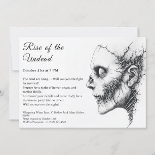 Invitación Alerta de fiesta de Halloween de apocalipsis zombi