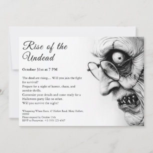 Invitación Alerta de Fiesta no muerto de Zombie Apocalypse Ha
