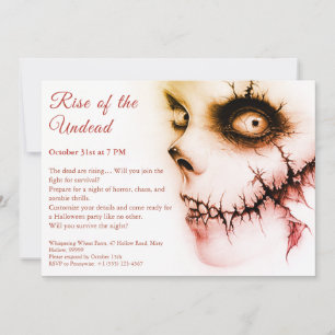 Invitación Alerta de Fiesta no muerto de Zombie Apocalypse Ha