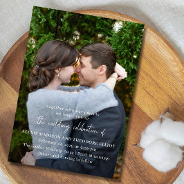 Invitación Alexis Boda moderno elegante blanco y negro