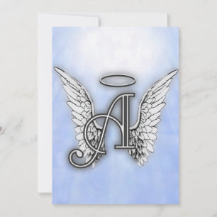 Invitación Alfabeto Angel A Inicial
