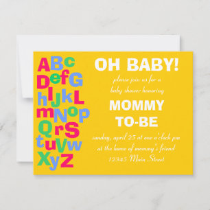 Invitación Alfabeto Baby Shower