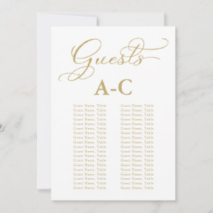 Invitación Alfabeto de Asientos para Invitados de Boda con Ho