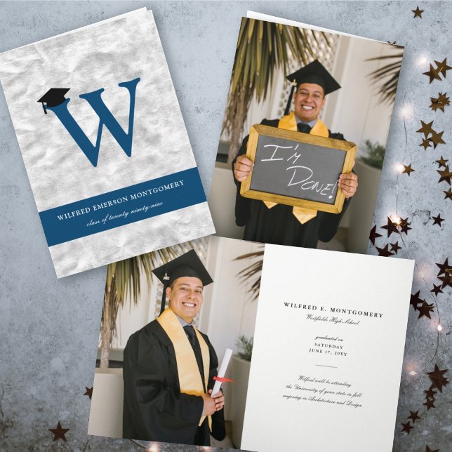 Invitación Alfabeto monograma de Relieve metalizado plateado  (Subido por el creador)