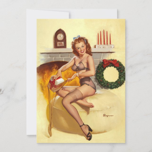 Invitación alfiler de relleno de calcetín pin up (Anverso)