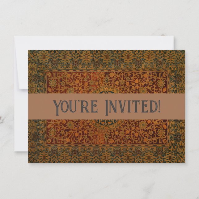 Invitación Alfombra de tapiz William Morris (Anverso)