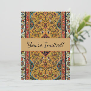 Invitación Alfombra persa antigua rica y elegante Alfombra