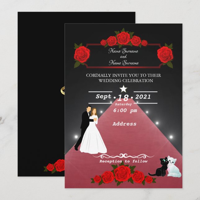 Invitación Alfombra roja (Anverso / Reverso)