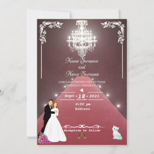 Invitación Alfombra roja - candelabro