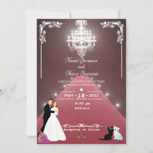 Invitación Alfombra roja - candelabro