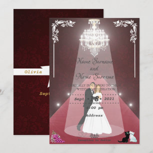 Invitación Alfombra roja - candelabro