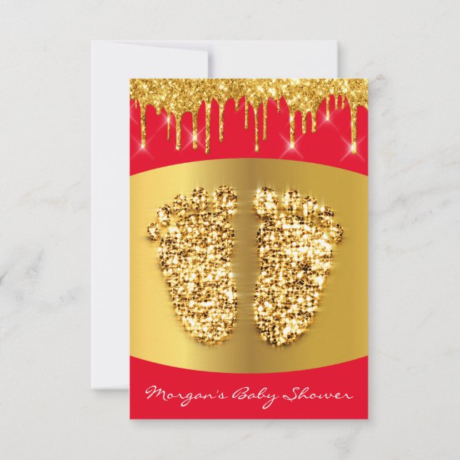 Invitación Alfombra roja Chica de pies de Baby Shower real or (Reverso)