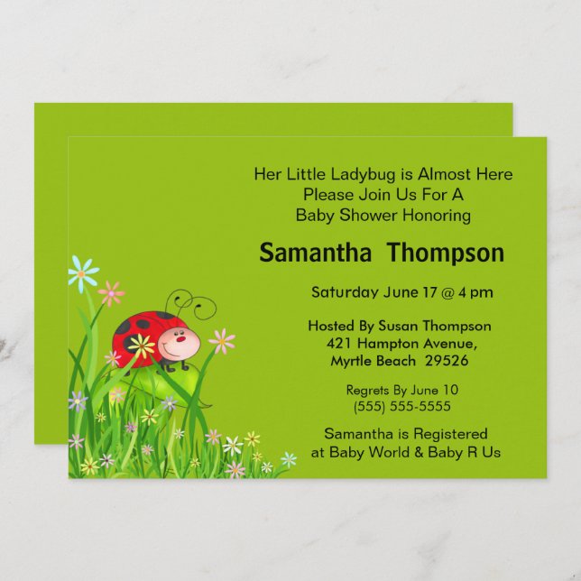 Invitación Alfombra roja en gráfico de jardín (Anverso / Reverso)