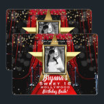 Invitación Alfombra Roja Estrellas Doradas de Hollywood Fiest<br><div class="desc">personalizar para cualquier evento</div>
