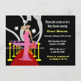 Invitación Alfombra roja Hollywood Baby Shower Invitar al niñ