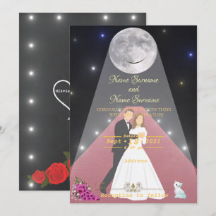 Invitación Alfombra roja-luz de luna
